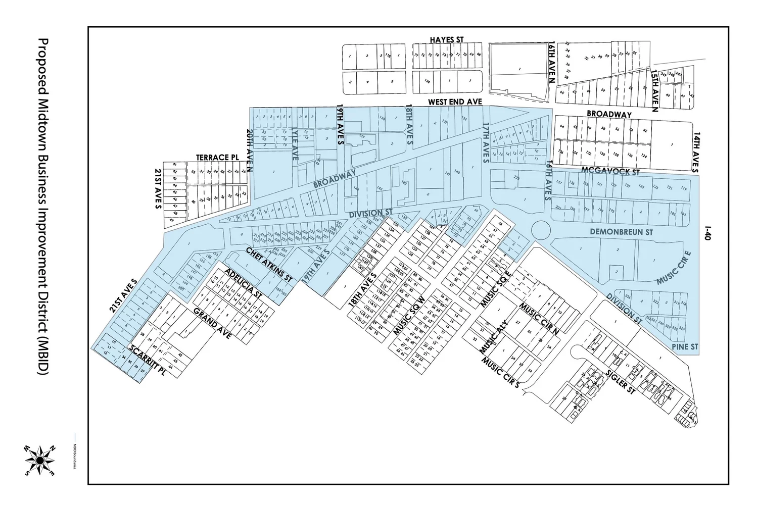 Map of the Midtown Business Improvement District boundary